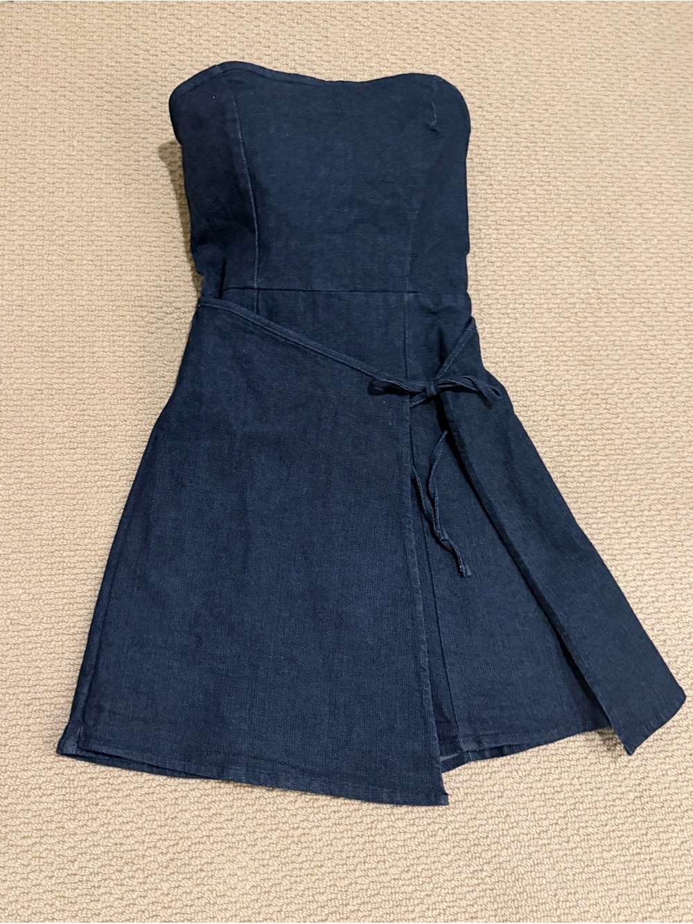 NWT- BDG Indigo Rinse Wrap Midi Dress in Deep Navy From Urban Outfitters